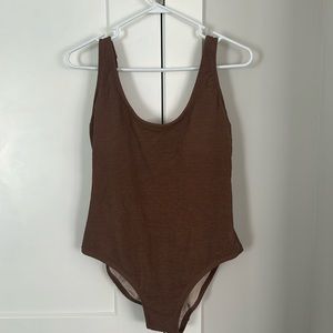 NWT - Kona Sol One Piece Swimsuit - Brown Crinkle - XL - Hunza G look for less!